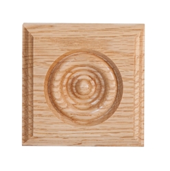 #907 Red Oak Rosette Corner Block 3/4" x 2-1/2" x 2-1/2"
